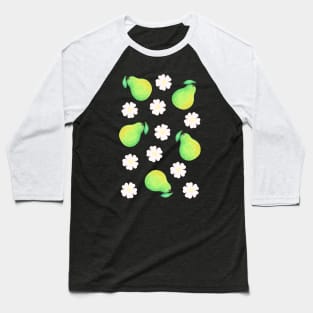 Pear floral pattern painted with gouache Baseball T-Shirt